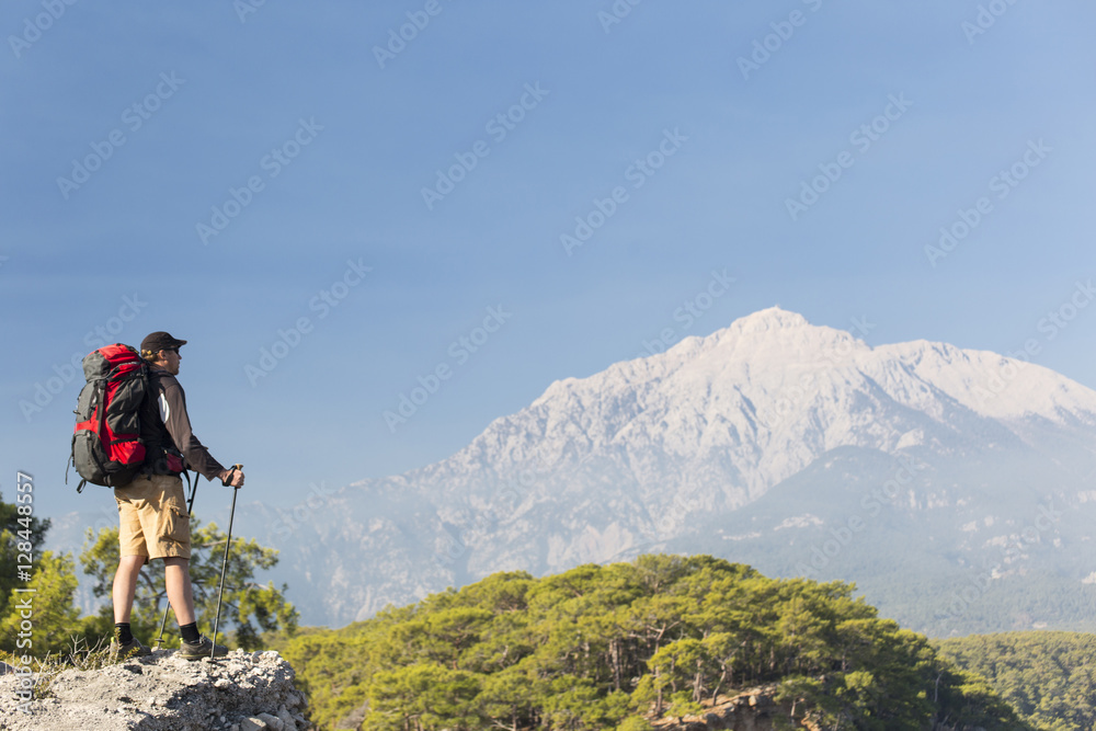 Summer hiking in the mountains.