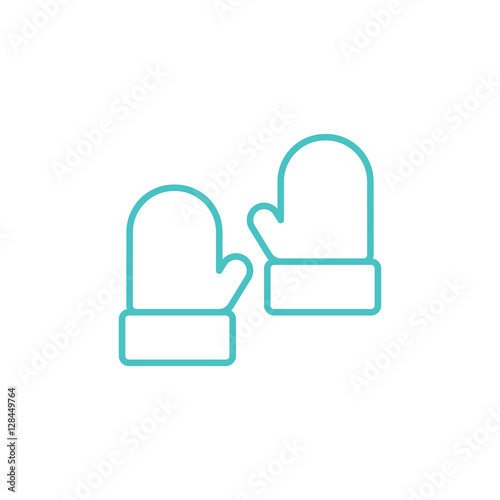 mitten mittens glove gloves pair potholder hand arm care thin line icon