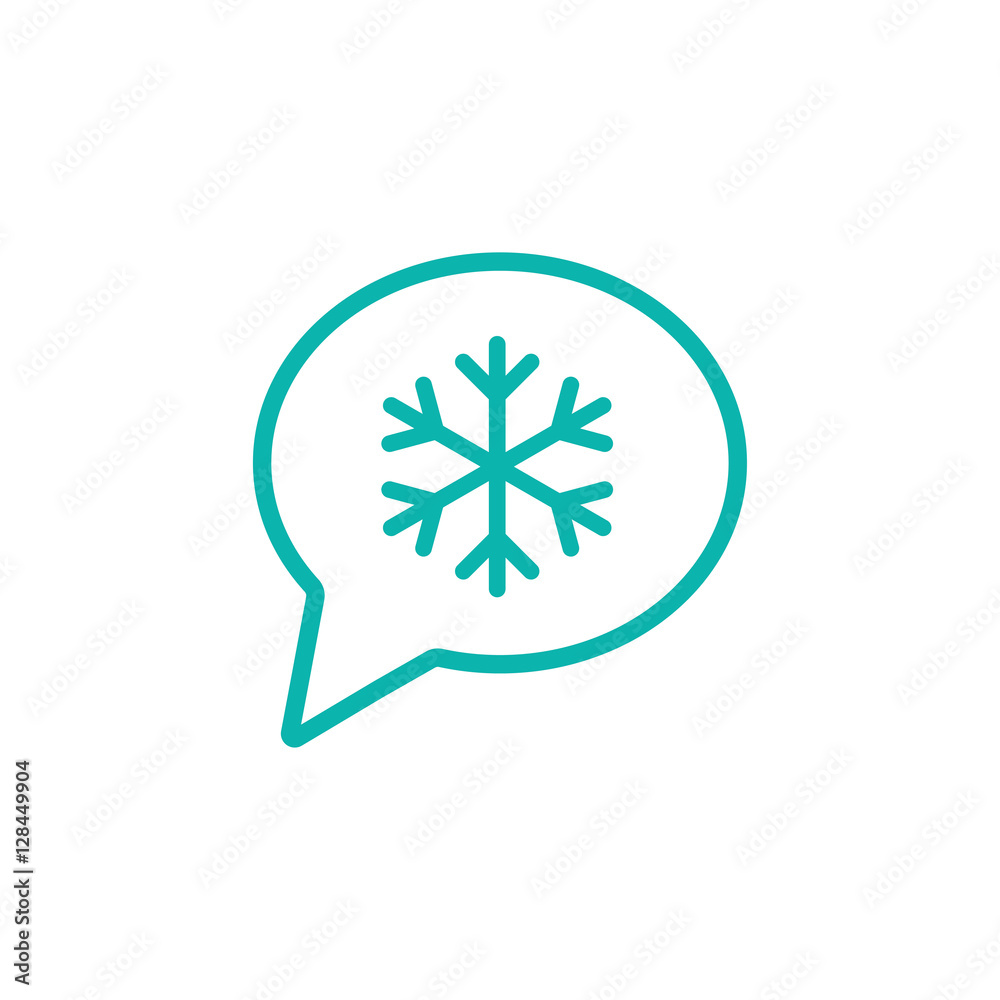 dialog bubble cloud winter snow snowflake cold line icon dialog bubble cloud winter snow snowflake cold line icon