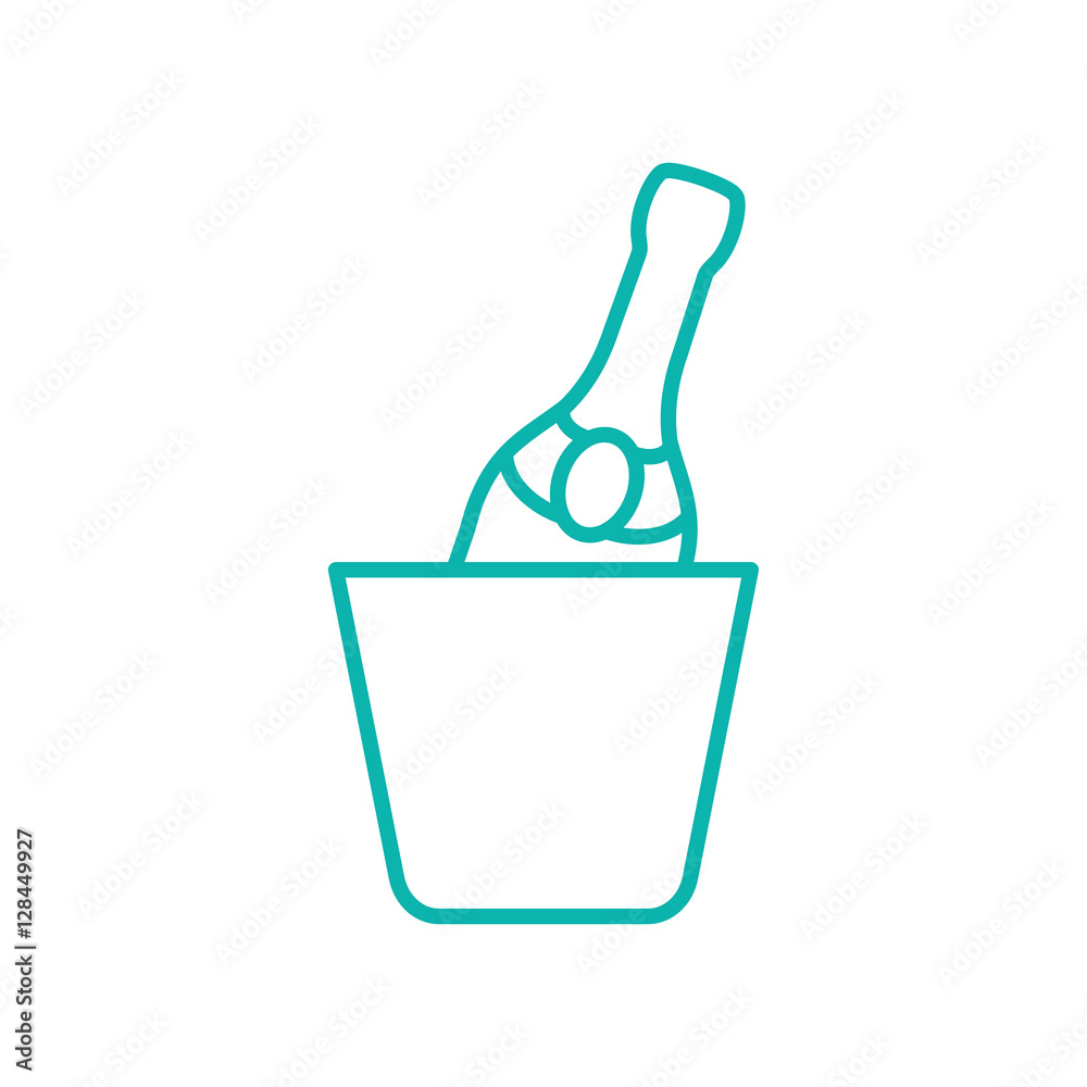 champagne bottle in ice bucket alcohol line outline icon champagne bottle in ice bucket alcohol line outline icon