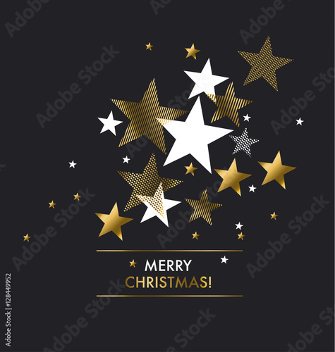 abstract background with gold geomerty style stars for Christmas