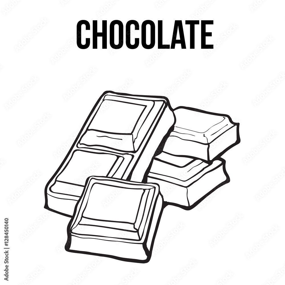 Chocolate bar sketch stock vector. Illustration of isolated - 23436256