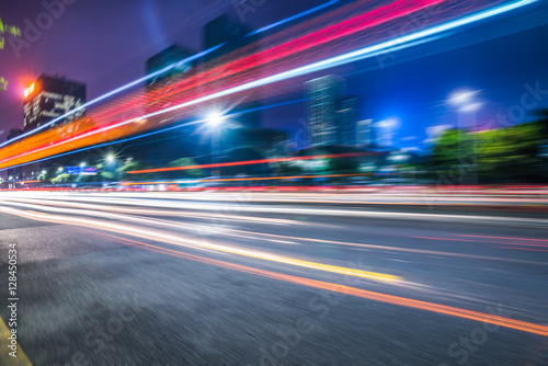 Traffic light trails in downtown of Shenzhen,China.