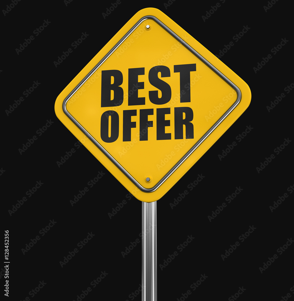 Best offer road sign. Image with clipping path Best offer road sign. Image with clipping path
