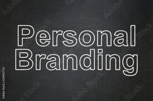 Advertising concept: Personal Branding on chalkboard background