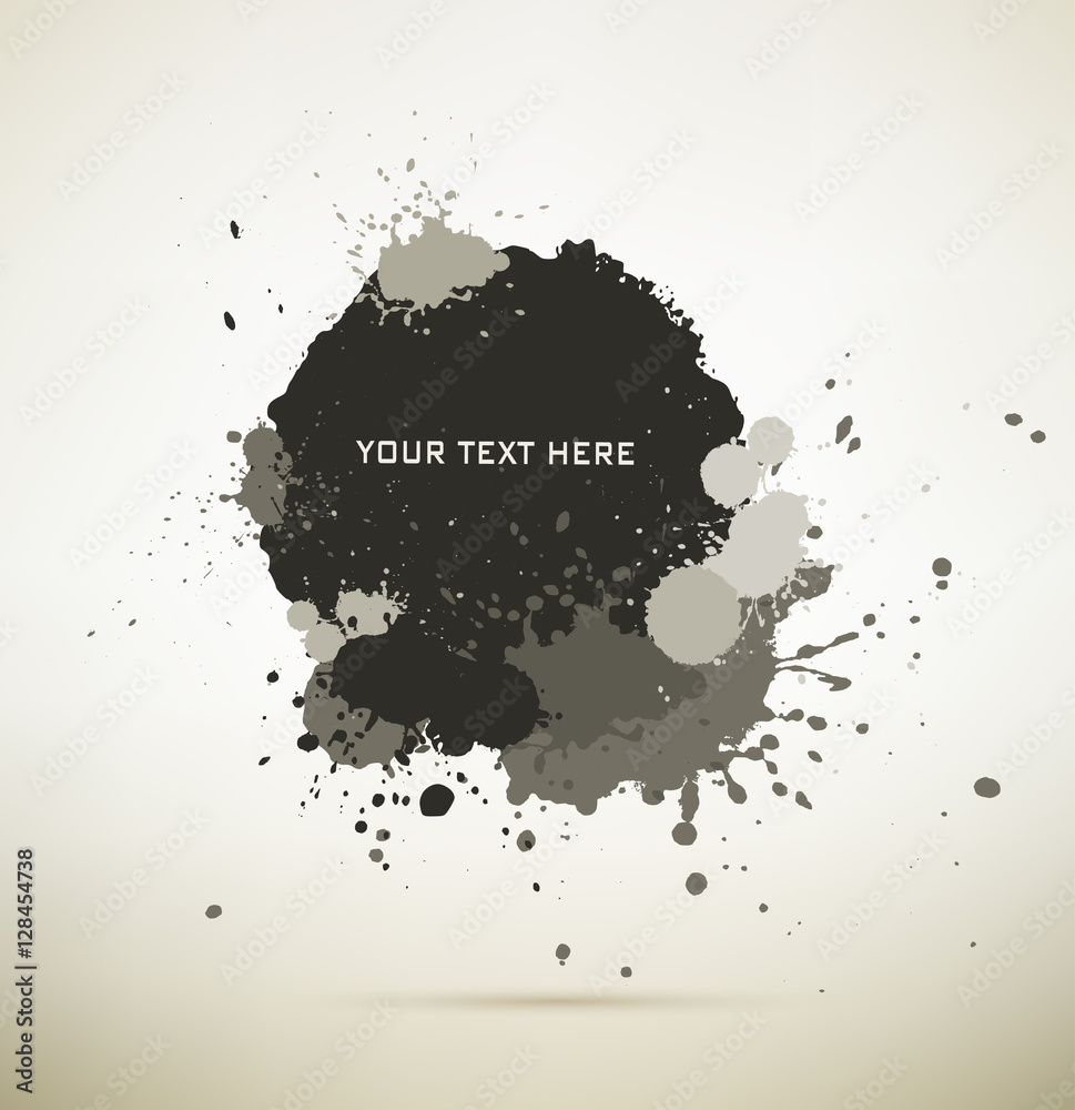Fototapeta premium black Ink splats with text space. vector ink splashes.