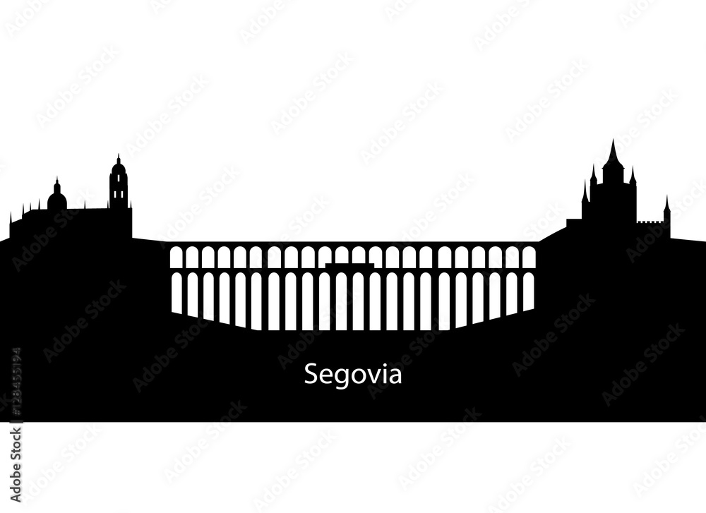 City skyline of segovia spain