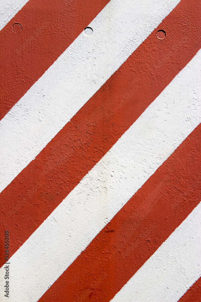 Fototapeta premium Red and white road marking