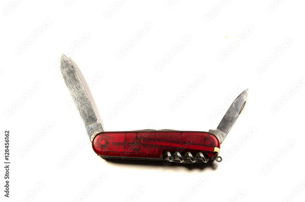 Swiss multipurpose knife isolated on a white background