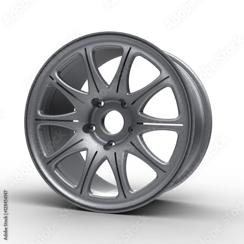 Steel disks for a car 3D illustration