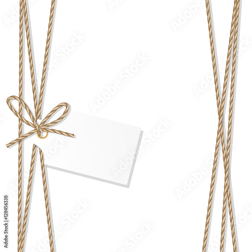 Background with rope bow and ribbons