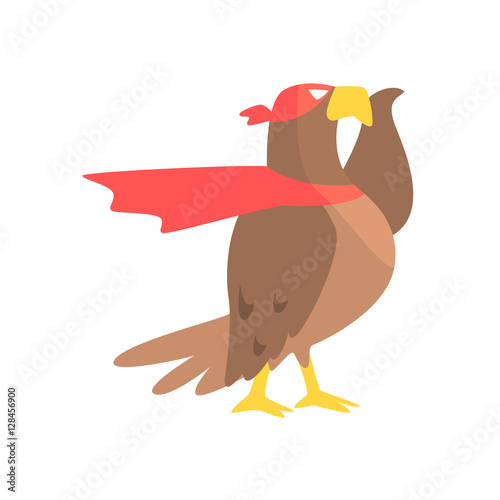 Eagle Animal Dressed As Superhero With A Cape Comic Masked Vigilante Geometric Character