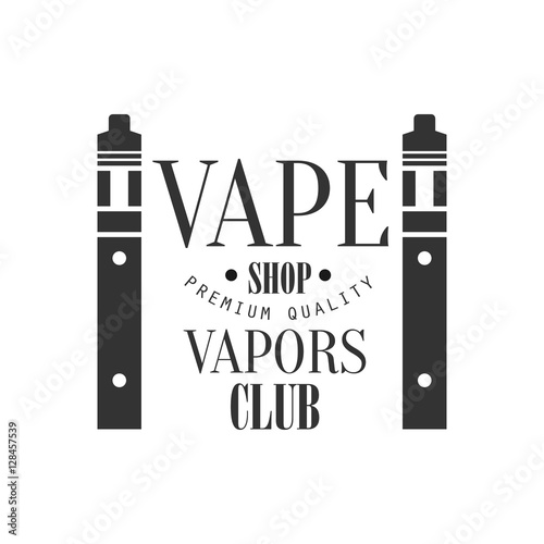 Vape Shop Premium Quality Vapers Club Monochrome Stamp For A Place To Smoke Vector Design Template