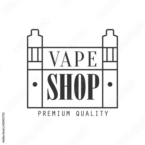 Vape Shoping Premium Quality Vapers Club Monochrome Stamp For A Place To Smoke Vector Design Template