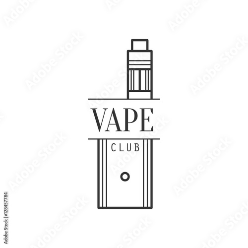 Vape Premium Quality Vapers Club Monochrome Stamp For A Place To Smoke Vector Design Template
