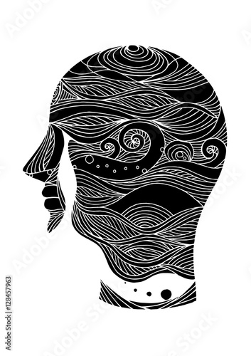 sad sadness mind soul consciousness human head abstract vector