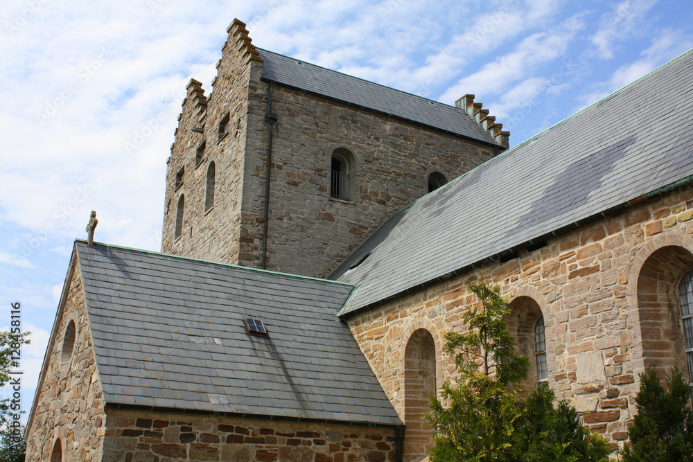 Aa Church (Aakirkeby) from 1150 on the island Borholm. Denmark