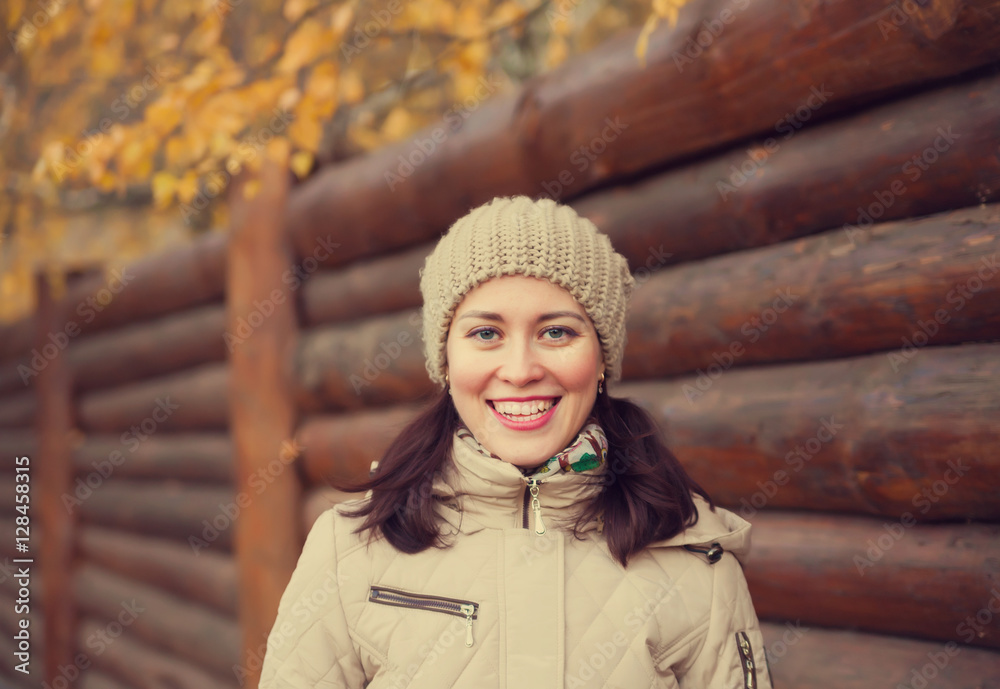 young smiling girl in knitted hat young smiling girl in knitted hat