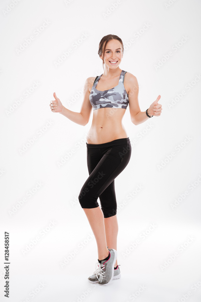 Full length of happy fitness woman Full length of happy fitness woman