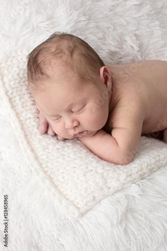 newborn sleeping on light background, real life, lifestyle,