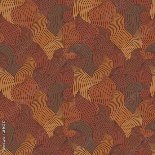 Color seamless abstract hand-drawn pattern, waves background