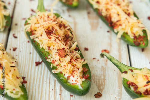 Cooking fried jalapeno poppers with cheese