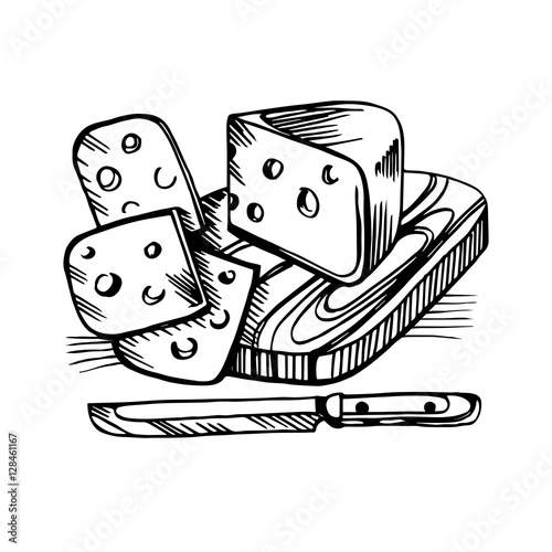 Vector sketch of the cheese food 