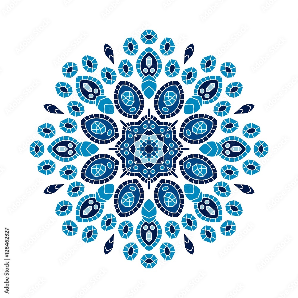 Circular background. Oriental pattern illustration. Christmas mandala