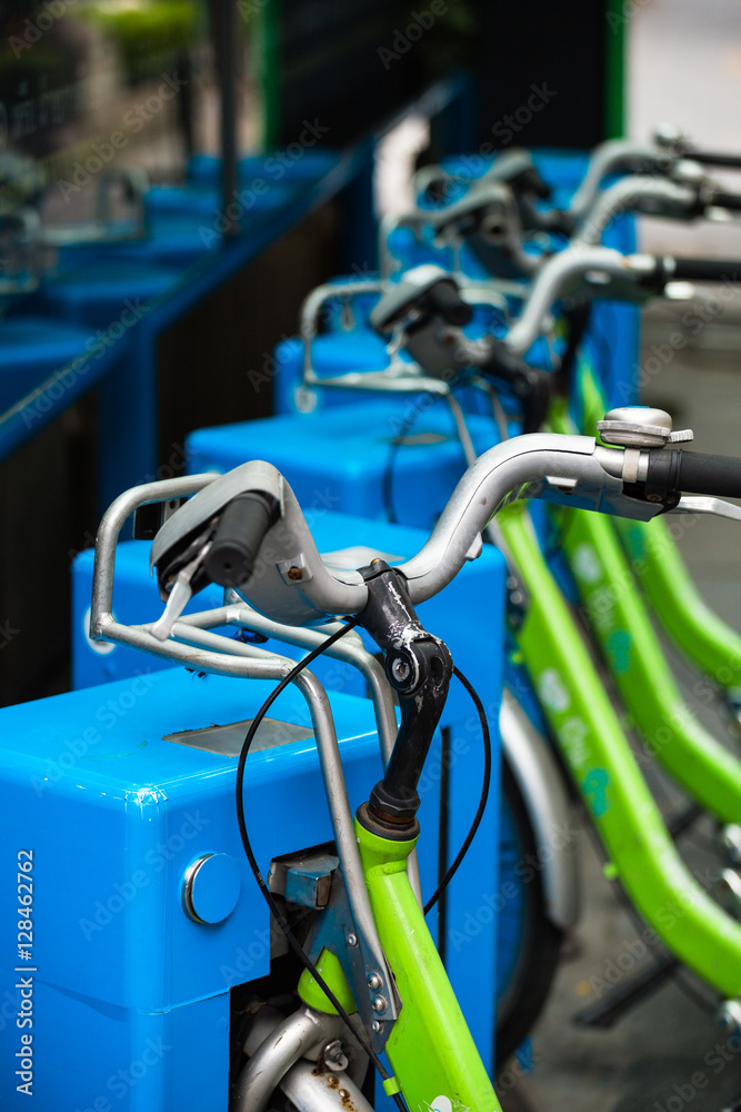 Public Bicycle parking in the city Public Bicycle parking in the city