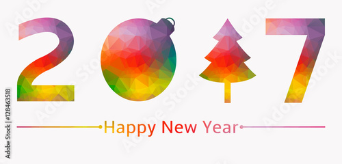 2017 low poly colored background new years