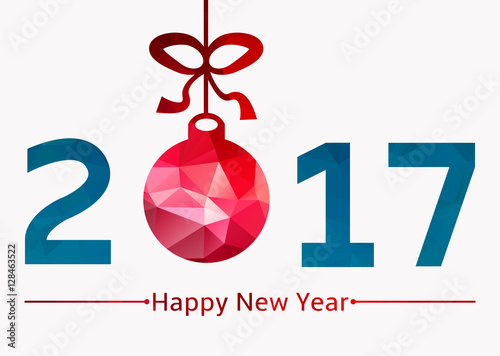 2017 low poly new years background colorful