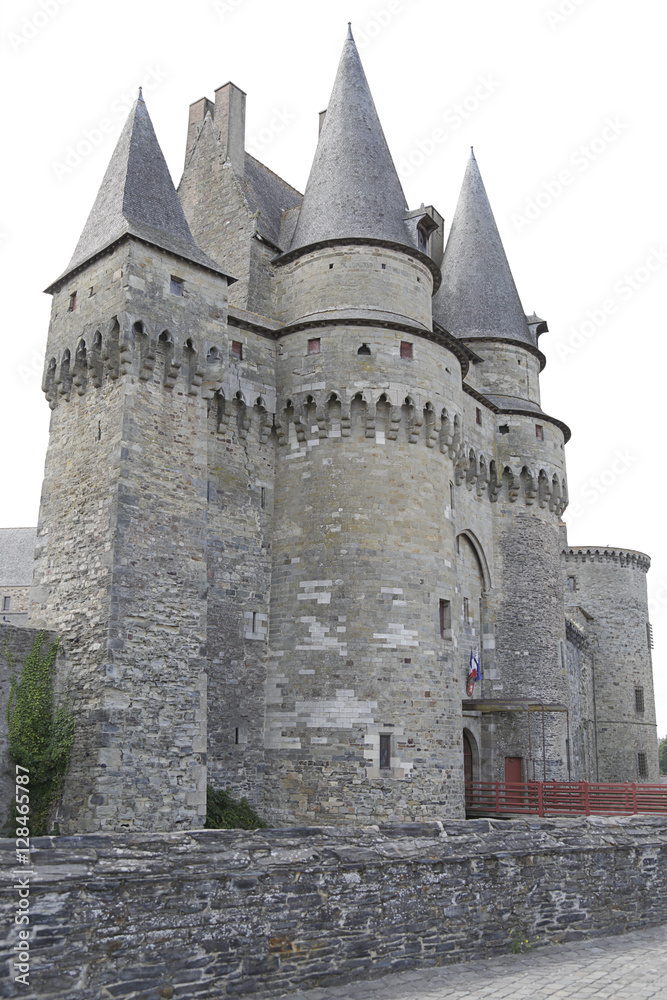 Medieval castle in the town of Vitre, France