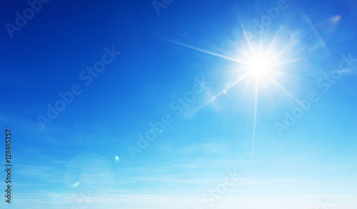 blue sky and sun photo