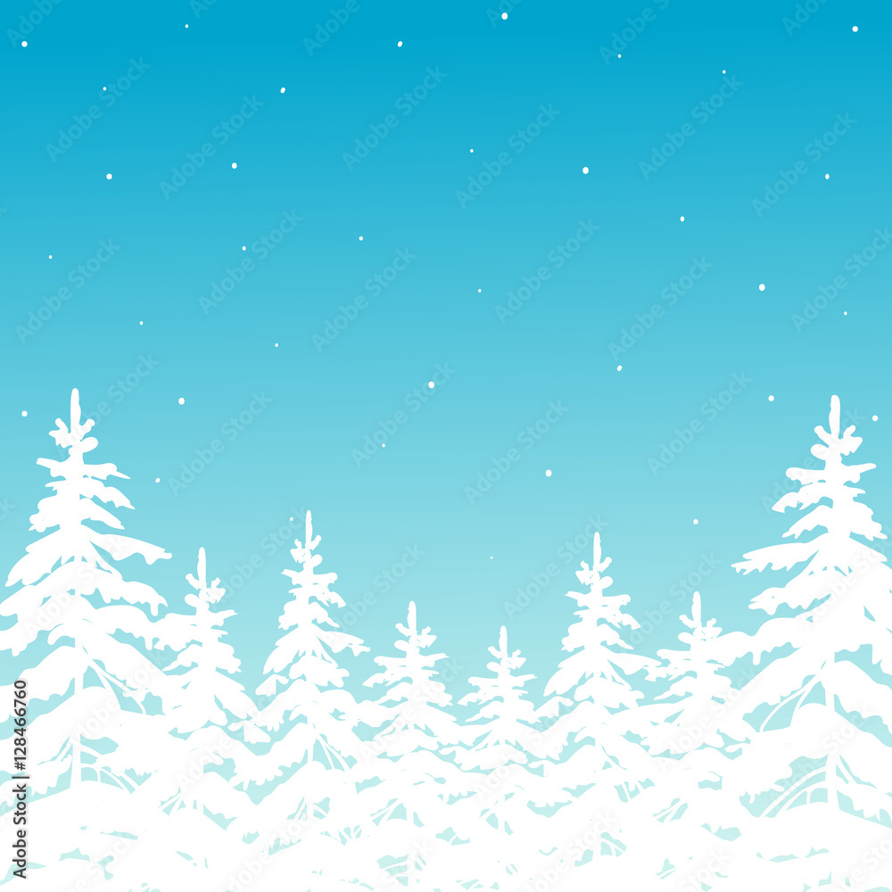 background with winter forest