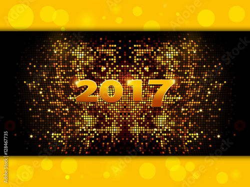 Twenty Seventeen sparkling gold mosaic