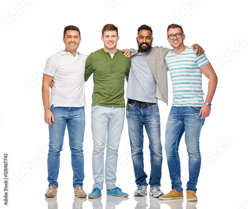international group of happy smiling men
