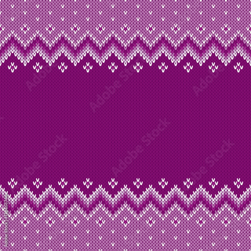 Traditional Fair Isle Style Seamless Knitted Pattern. Festive Design Background with a Place for Text