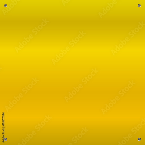 Wallpaper Mural Yellow shiny brushed, polished metal background with screws in a corners. Torontodigital.ca