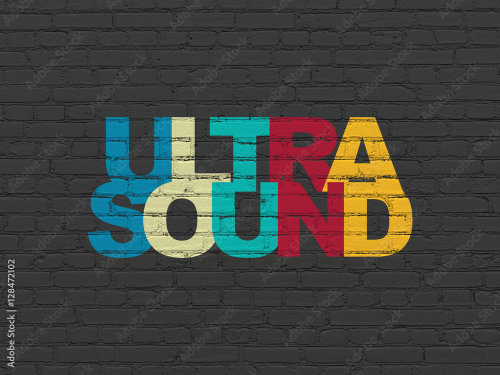 Health concept: Ultrasound on wall background Stock Illustration