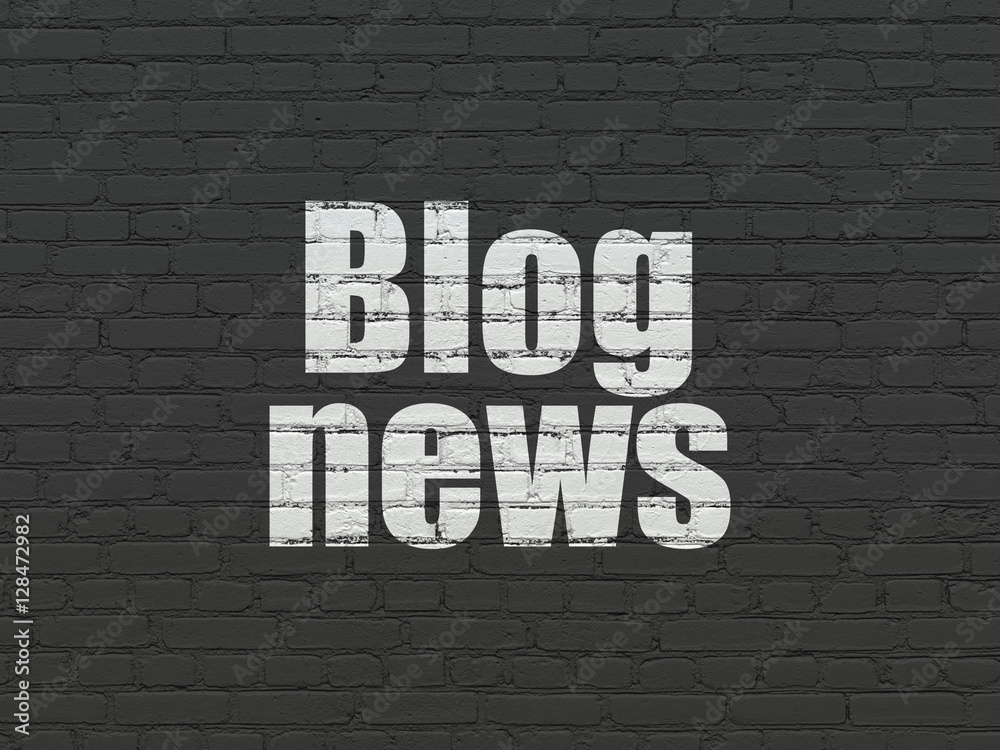 News concept: Blog News on wall background News concept: Blog News on wall background