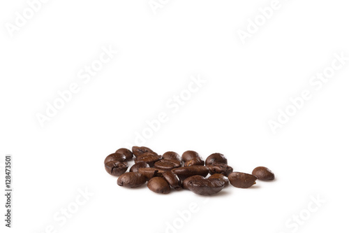 some roasted beans isolated on a white background