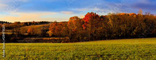 Fall country scene with changing colors near Troy NY, Hudson Val