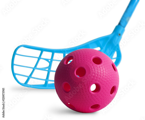 Floorball stick and ball