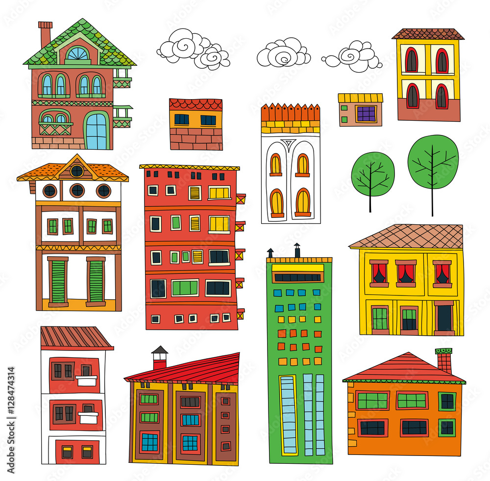 Doodle houses collection