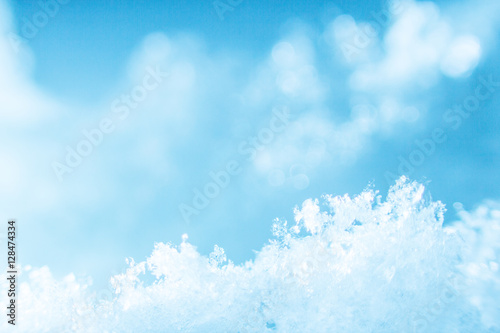 Snow bright abstract winter background close-up bokeh © JBDru