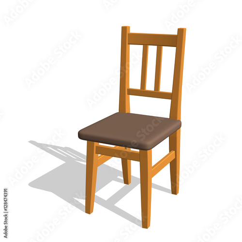 Fototapeta Naklejka Na Ścianę i Meble -  Chair.Isolated on white. 3d Vector illustration.