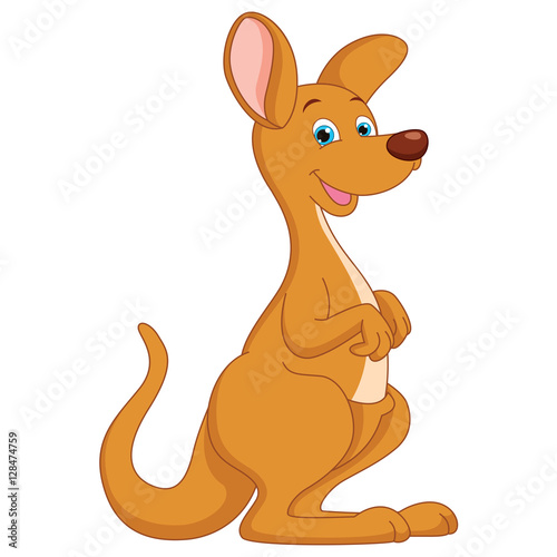Vector Illustration Of Cartoon Kangaroo