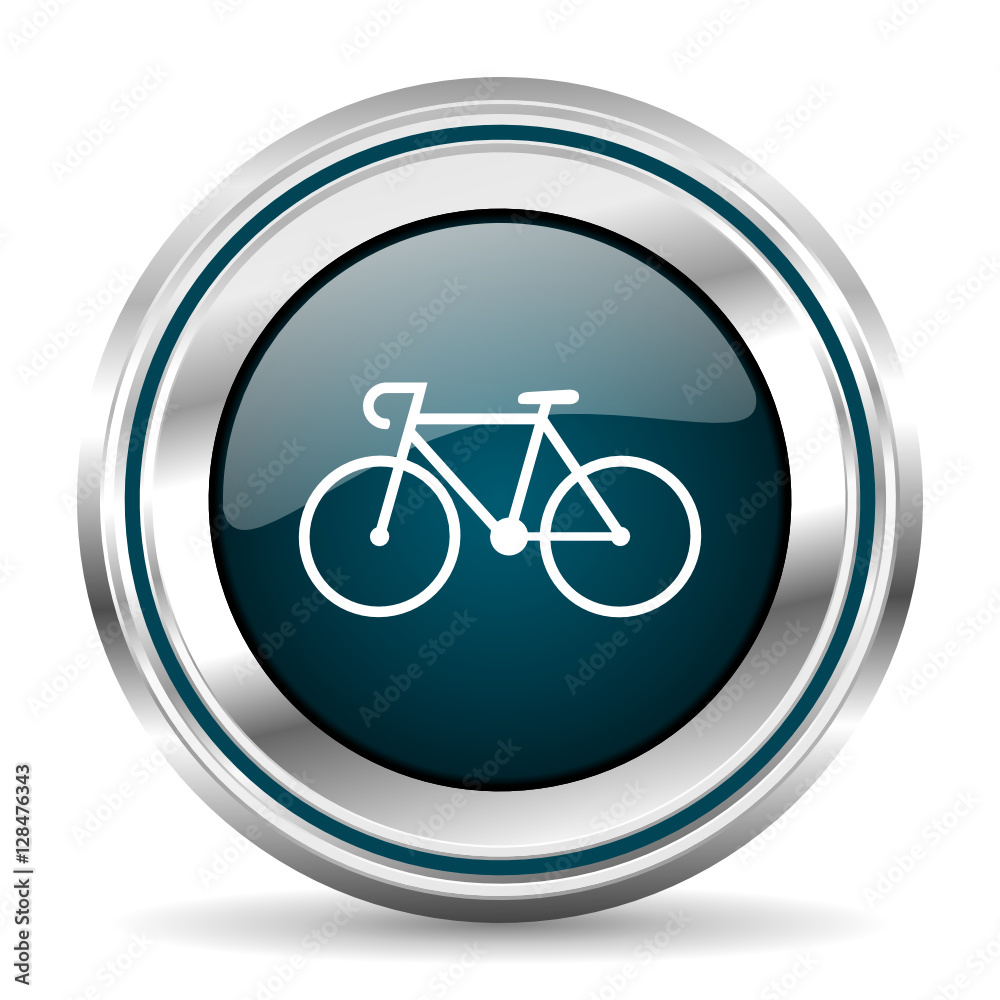 Bike vector icon. Chrome border round web button. Silver metallic pushbutton. Bike vector icon. Chrome border round web button. Silver metallic pushbutton.