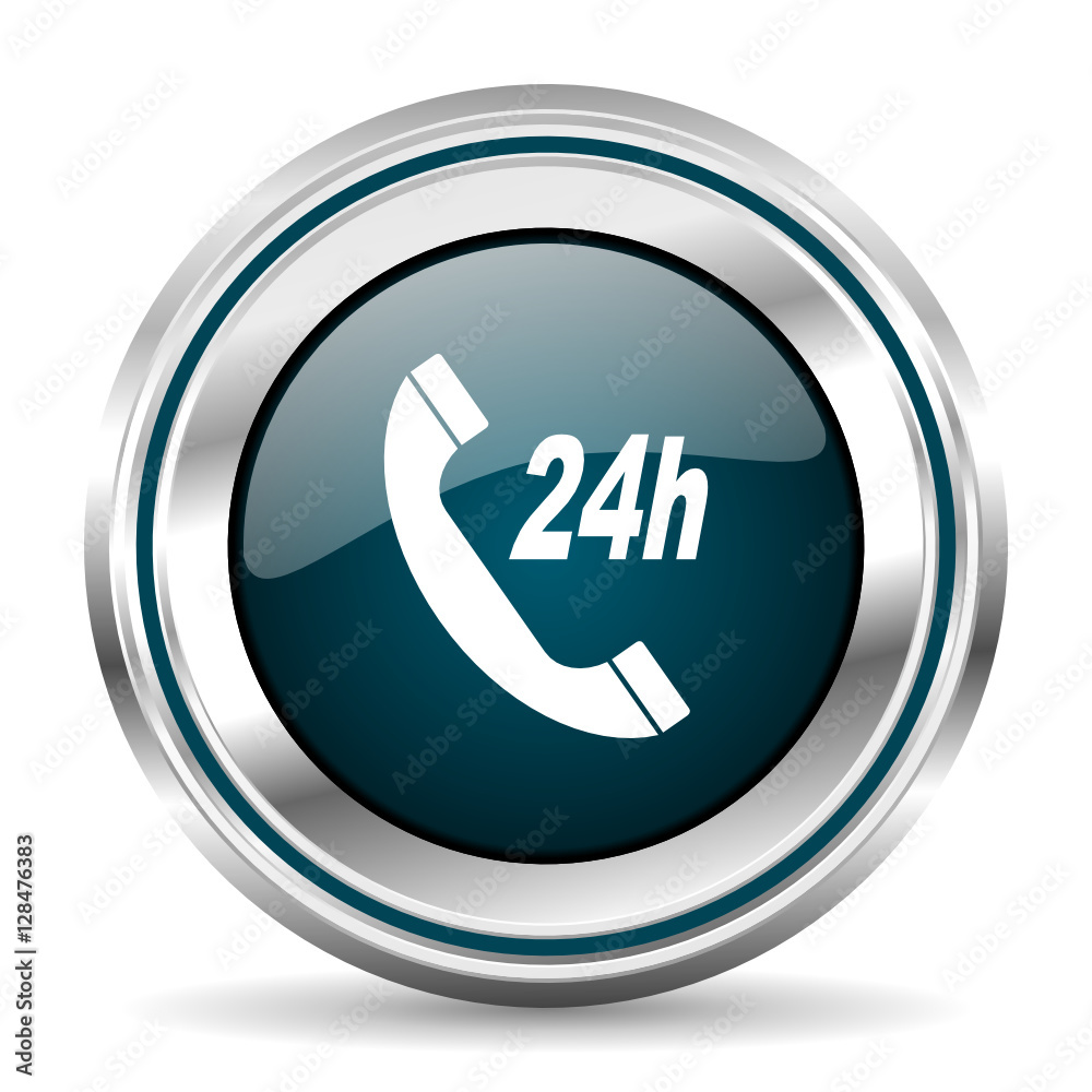 24 hours service vector icon. Chrome border round web button. Silver metallic pushbutton. 24 hours service vector icon. Chrome border round web button. Silver metallic pushbutton.