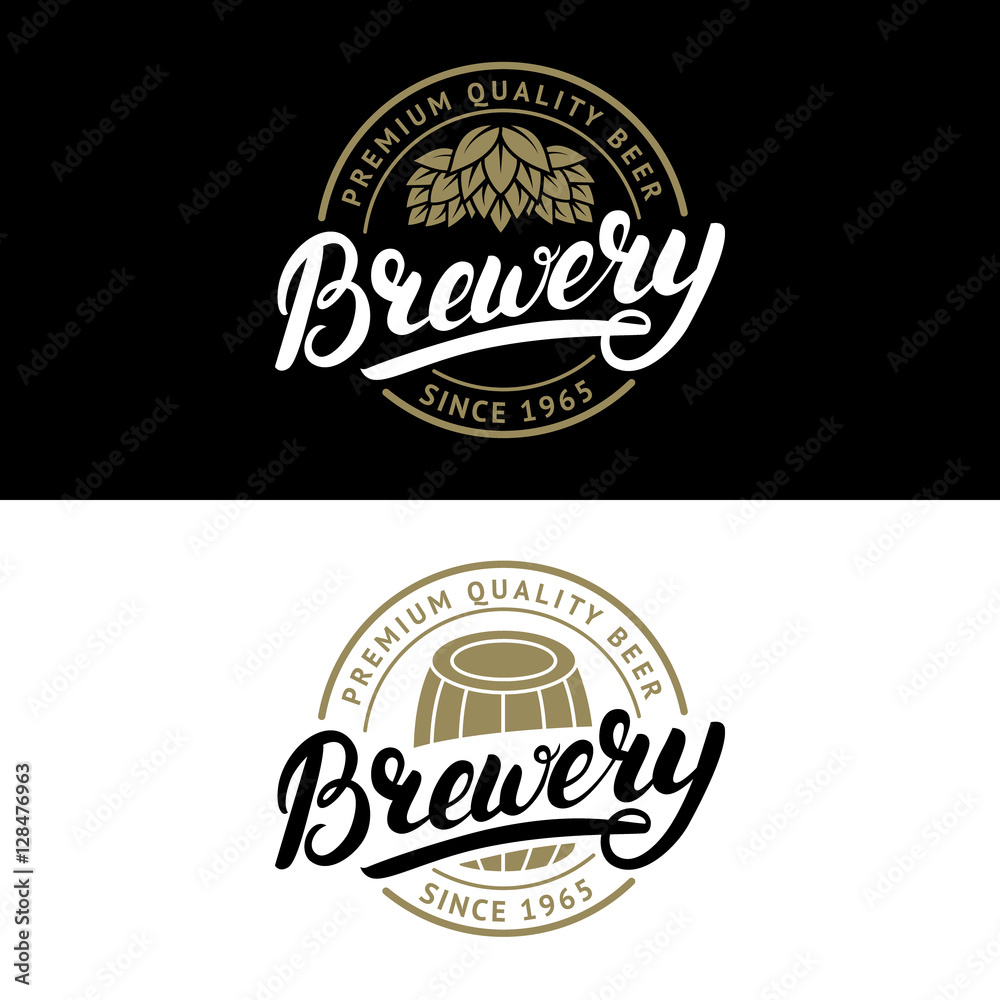 Set of Brewery hand written lettering logo, label, badge template. Set of Brewery hand written lettering logo, label, badge template.
